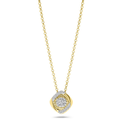 Colier fantezie din aur galben cu diamante N480-NG330061ADI-YW