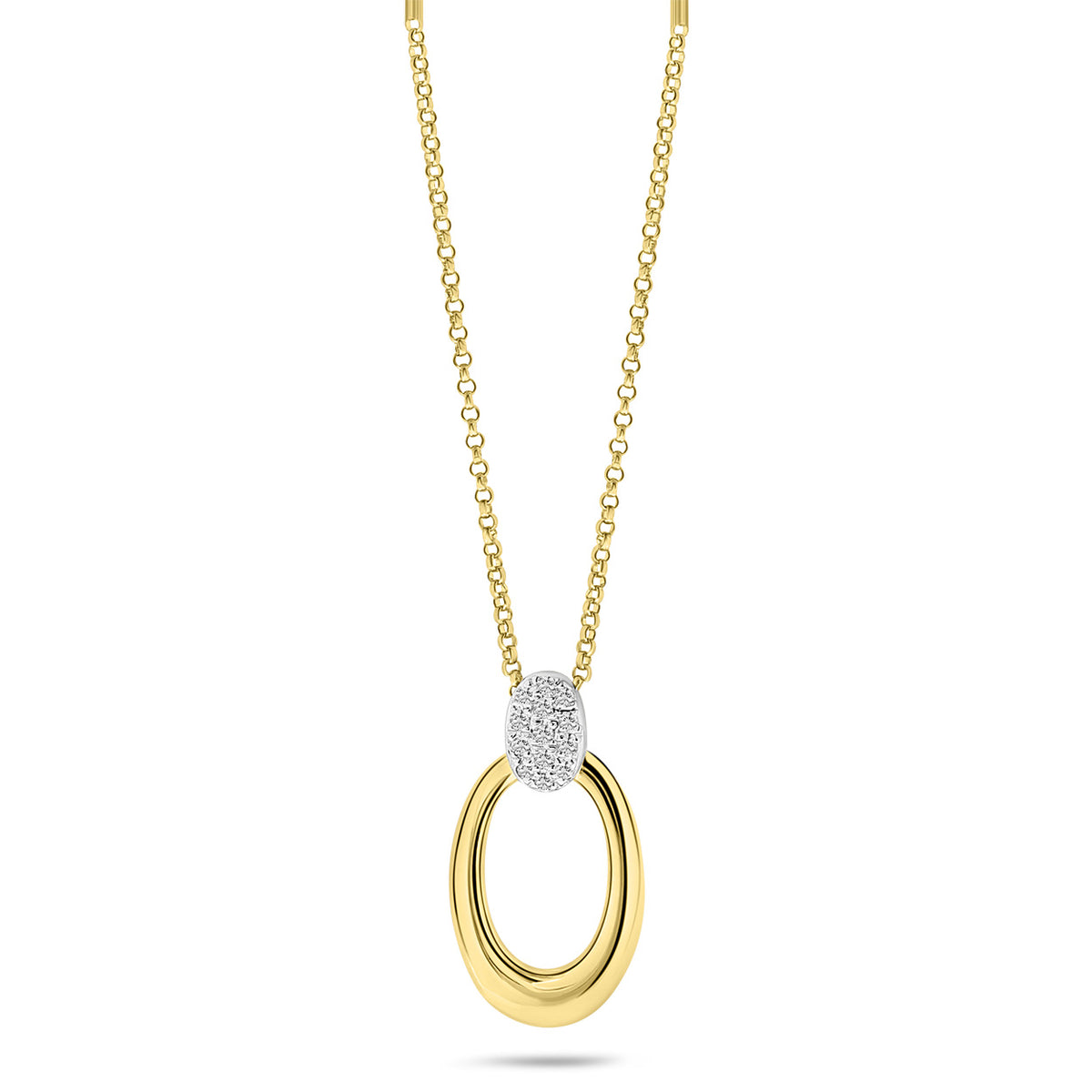 Colier din aur galben cu oval cu diamante N480-NR210034ADI-Y