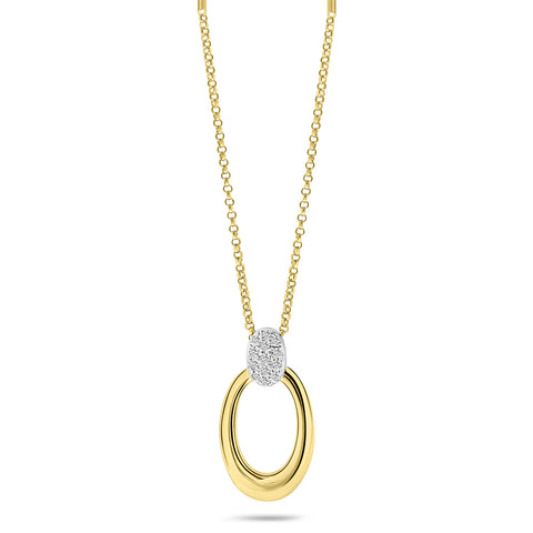 Colier din aur galben cu oval cu diamante N480-NR210034ADI-Y