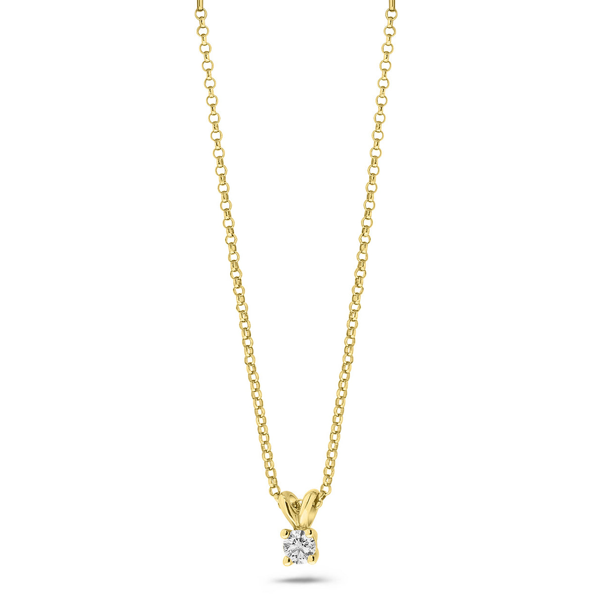 Colier solitar din aur galben cu diamant N480-NR230102ADI-010-Y
