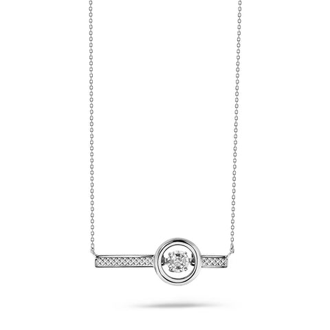 Colier bicolor de aur cu bară circulară cu diamant N480-NR330046ADI-W
