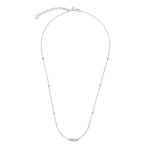 Colier din aur alb cu margele tăiate cu diamant N515-18K70-BCN0001-W