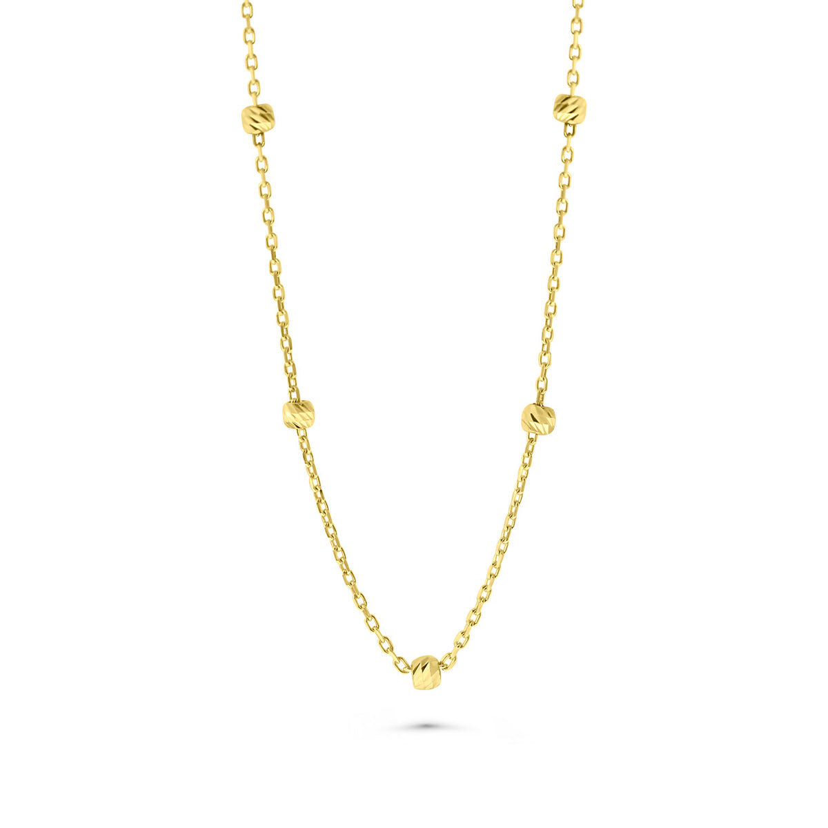 Colier din aur galben cu margele tăiate cu diamant N515-18U28-N0173-Y