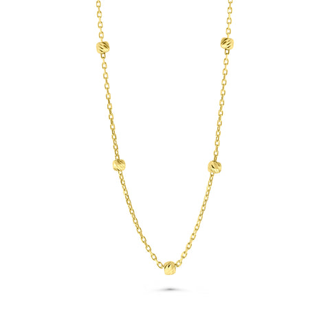 Colier din aur galben cu margele tăiate cu diamant N515-18U28-N0173-Y