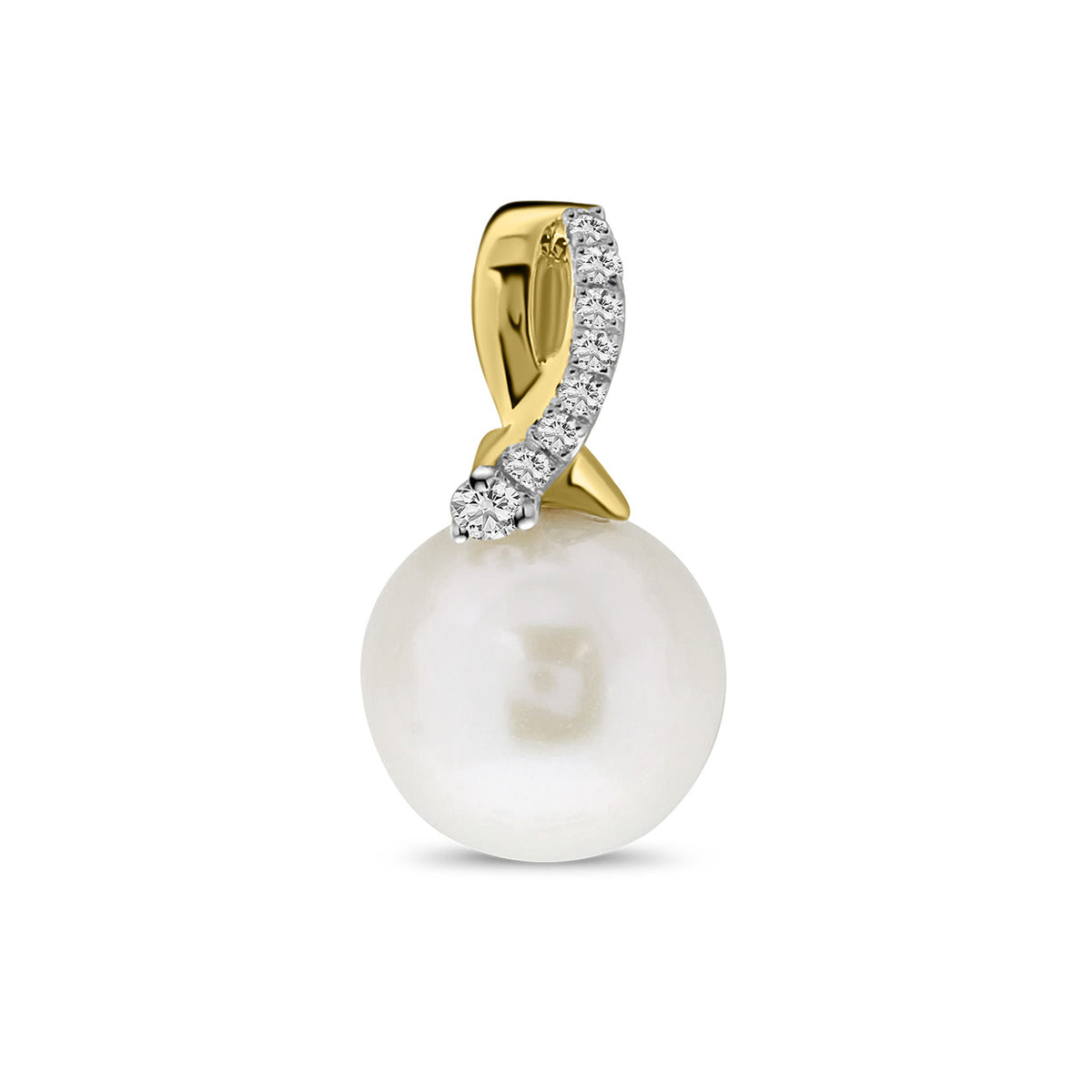 Pandantiv din perle din aur galben cu diamante P092-34412P016-PR-Y