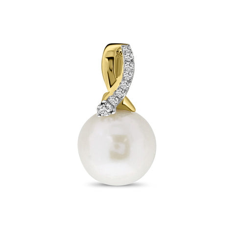Pandantiv din perle din aur galben cu diamante P092-34412P016-PR-Y