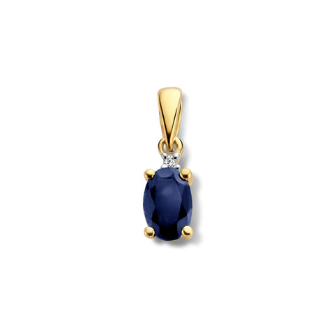 Pandantiv din aur cu diamant și safir P092-72872P002-SA-Y