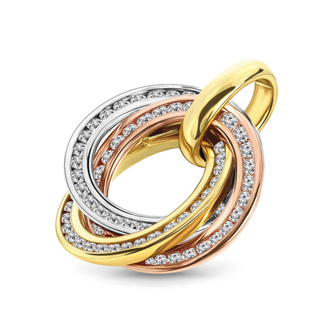 Pandantiv tricolor cu zirconiu 200186-TC-FCZ