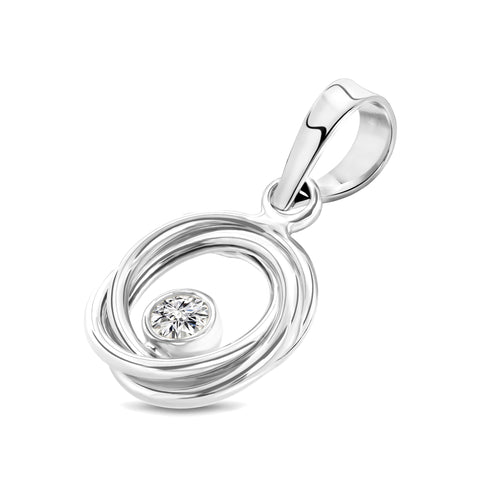 Pandantiv cu zirconiu din aur alb 200584-TC-FCZ-W