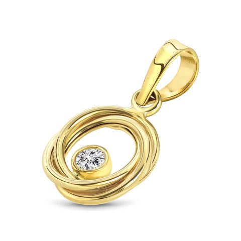 Pandantiv cu zirconiu din aur galben 200584-TC-FCZ-Y