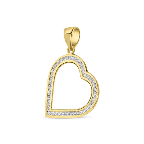 Pandantiv inimă din aur galben cu zirconiu P122-ICTP0198-II-FCZ-Y
