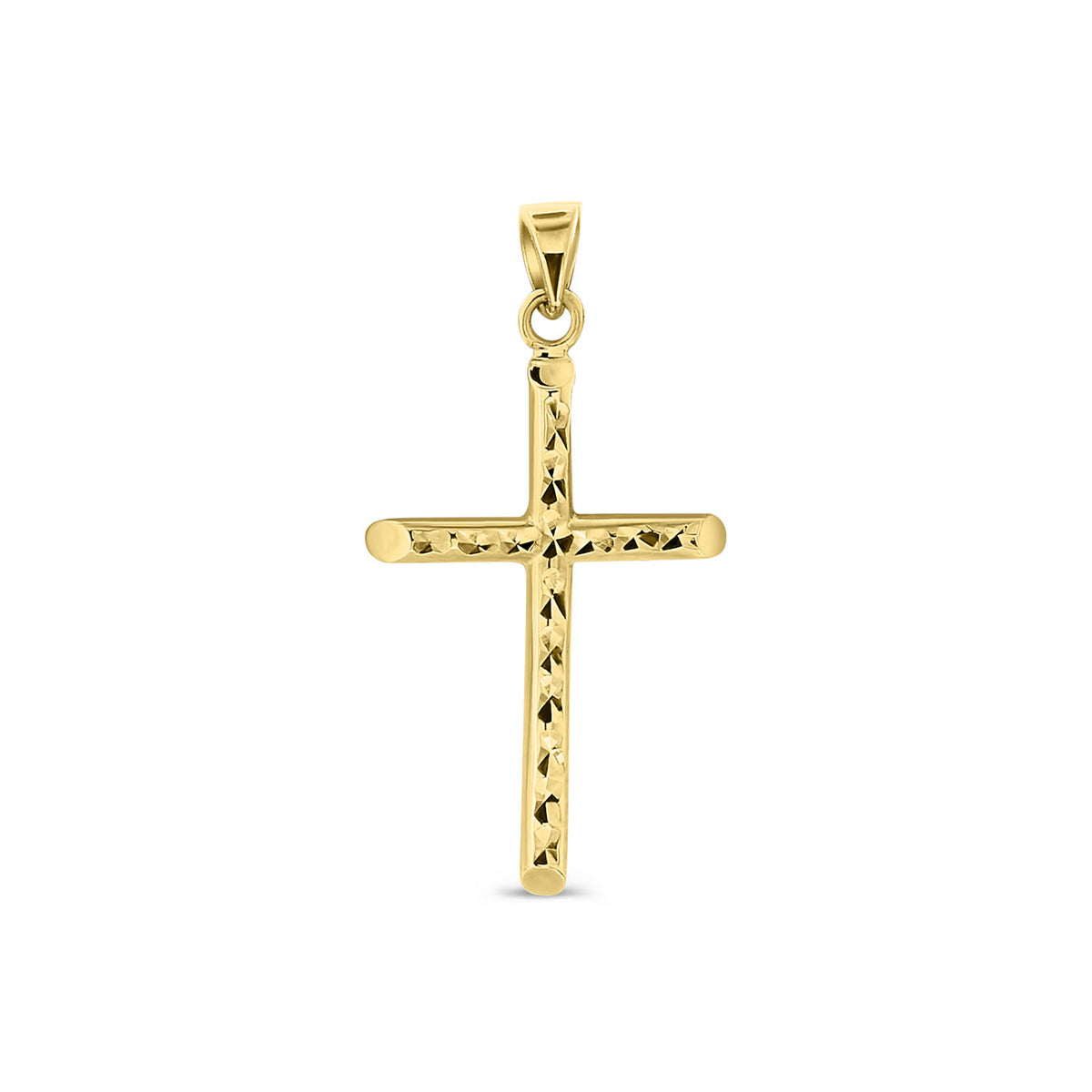 Pandantiv din aur galben in forma de cruce cu finisaj diamantat P122-X3P11326-DCLP-Y