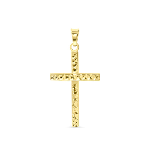 Pandantiv din aur galben cruce tăiată cu diamant P122-XXDCTP201794-II-Y