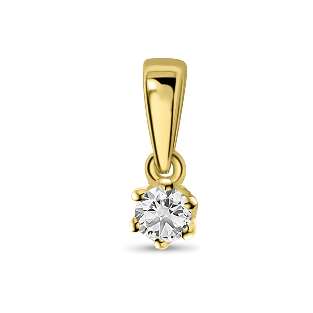 Pandantiv solitar din aur galben cu diamant P136-SOL-Y277-010-G2-Y