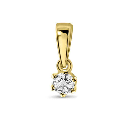 Pandantiv solitar din aur galben cu diamant P136-SOL-Y277-010-G2-Y