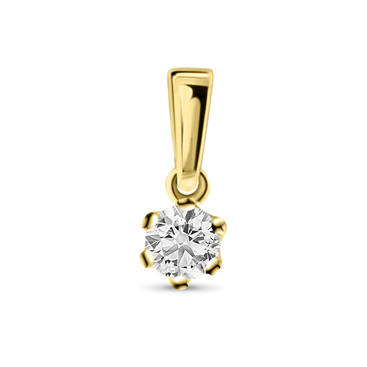 Pandantiv solitar din aur galben cu diamant P136-SOL-Y278-015-G2-Y