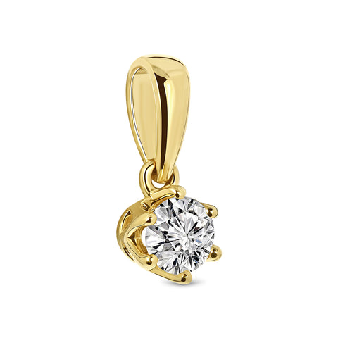 Pandantiv solitar din aur galben cu diamant P136-SOL-Y279-020-G2-Y
