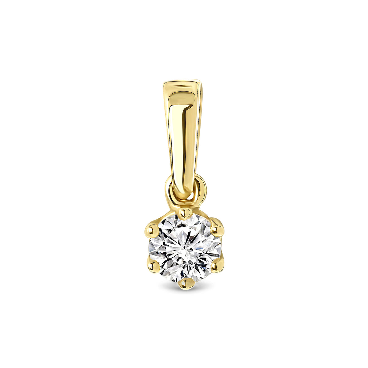 Pandantiv solitar din aur galben cu diamant P136-SOL-Y279-020-G2-Y