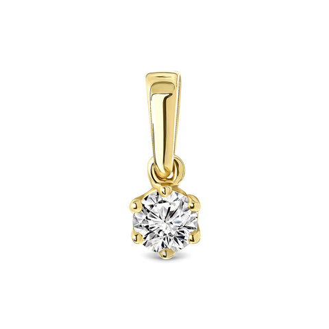 Pandantiv solitar din aur galben cu diamant P136-SOL-Y279-020-G2-Y