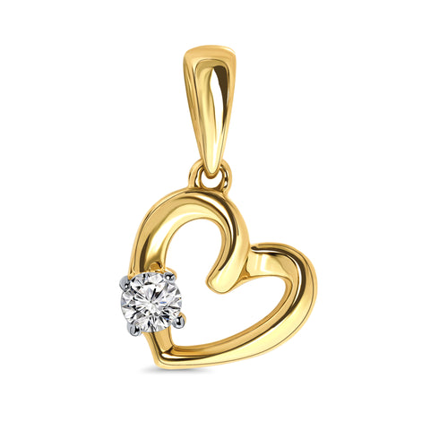Inima din aur galben cu zikronie 59878-Z-Y