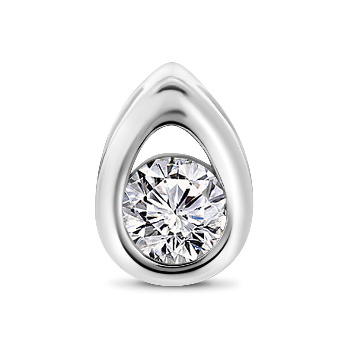 Pandantiv din aur alb cu zirconiu 60150-Z-W