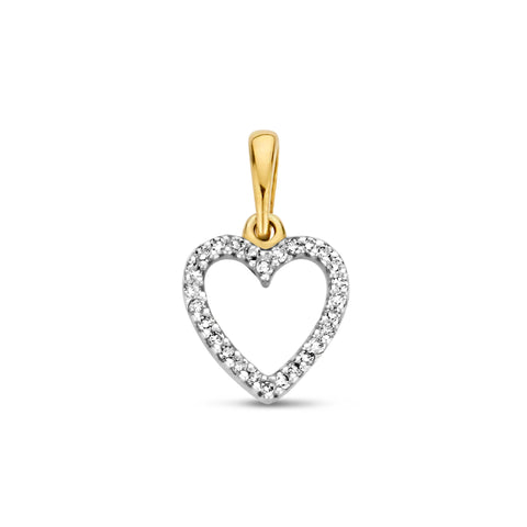 Pandantiv inimă cu diamant P480-P01-BS0125R17-YW