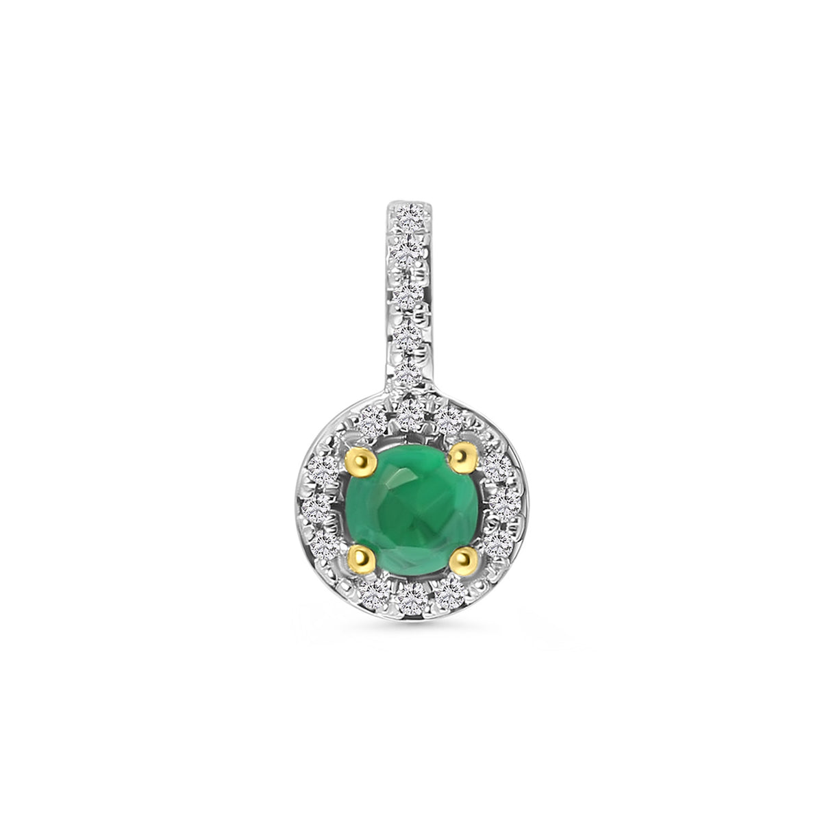 Pandantiv din aur galben cu smarald și diamante P382-P304204-EM-Y