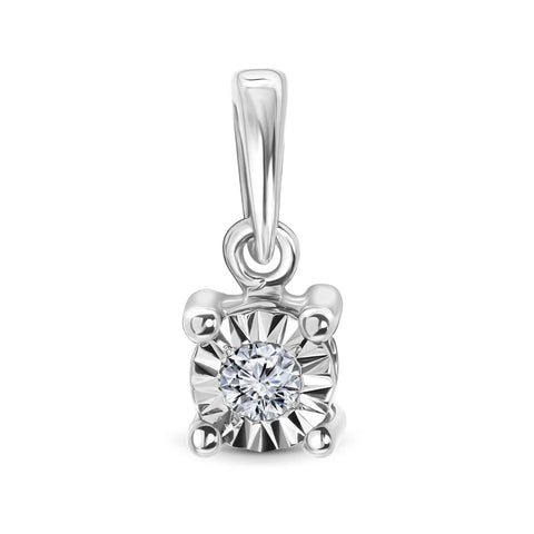 Pandantiv din aur alb cu diamant P480-SOL-W968-005-G2-W