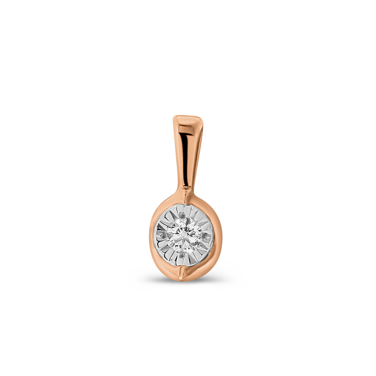 Pandantiv din aur roz și aur alb cu diamant P766-PL33622-RW