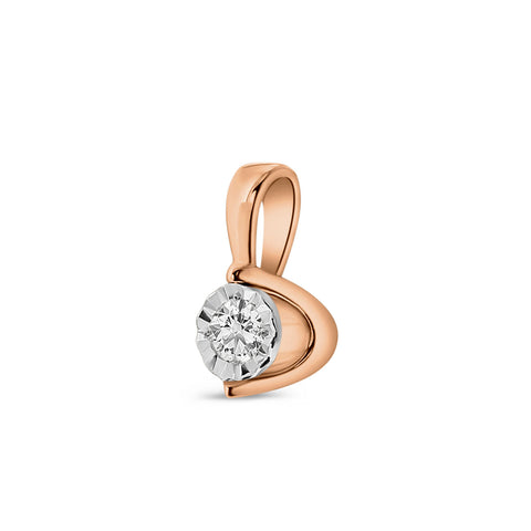 Pandantiv din aur roz și aur alb cu diamant P766-PL33623-RW