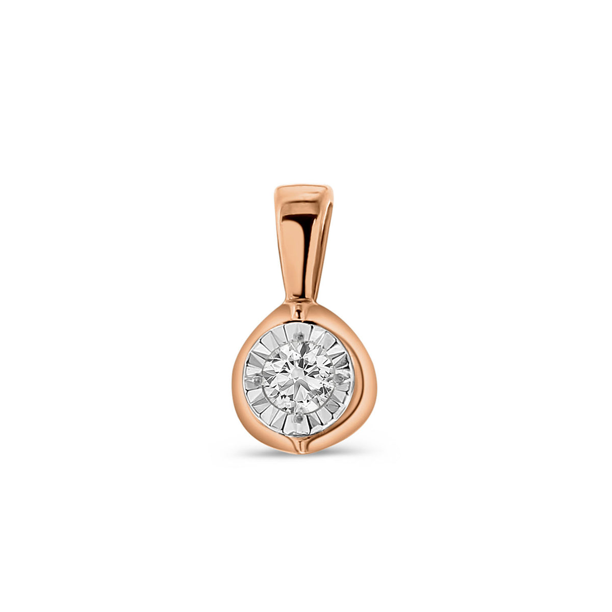 Pandantiv din aur roz și aur alb cu diamant P766-PL33623-RW