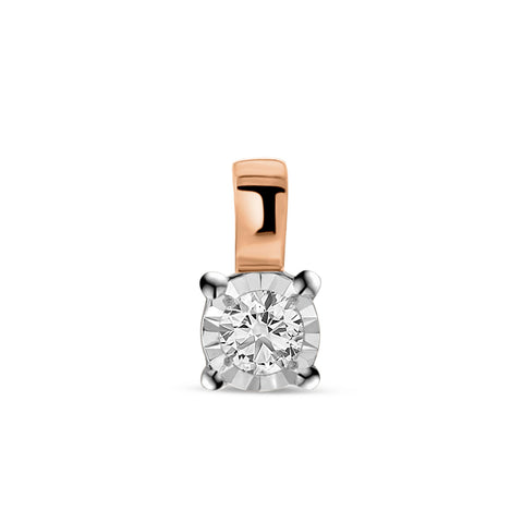 Pandantiv din aur roz și aur alb cu diamant P766-PL33642-RW