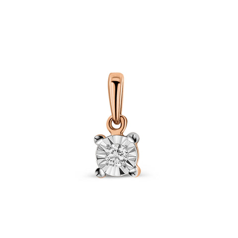 Pandantiv din aur roz și aur alb cu diamant ��� P766-PL33968-RW