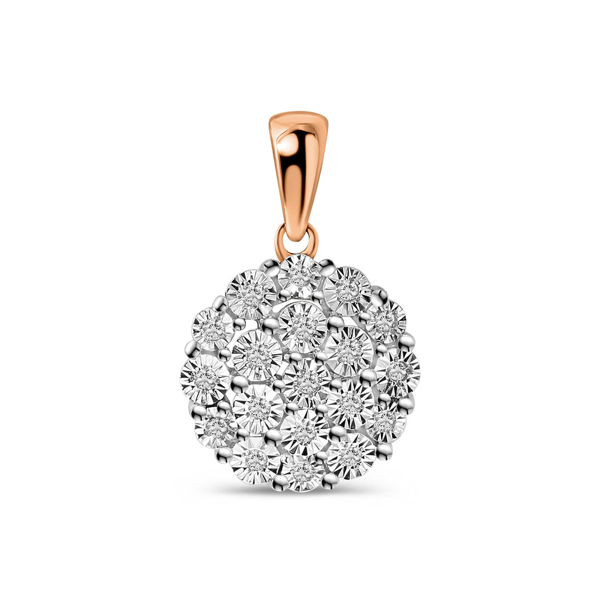 Pandantiv din aur roz și alb cu diamante P766-PL35048-RW