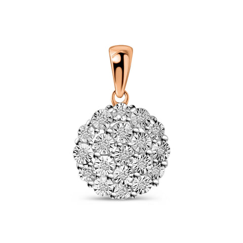 Pandantiv din aur roz și alb cu diamante P766-PL35048-RW