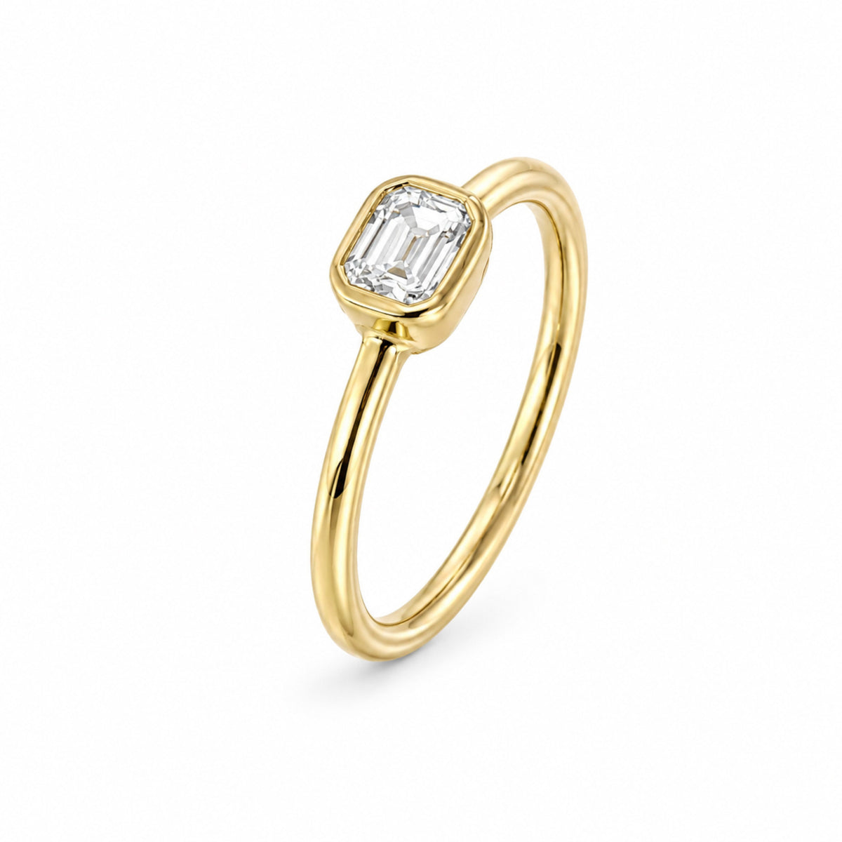 Inel din aur galben 14K cu diamant de laborator Emerald 0,28 ct – Millennium