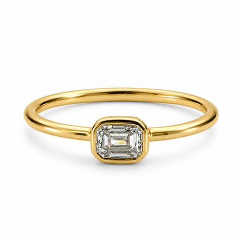 Inel din aur galben 14K cu diamant de laborator Emerald 0,28 ct – Millennium