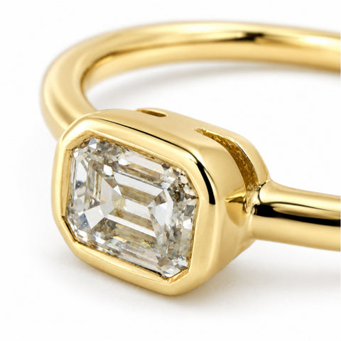 Inel din aur galben 14K cu diamant de laborator Emerald 0,28 ct – Millennium