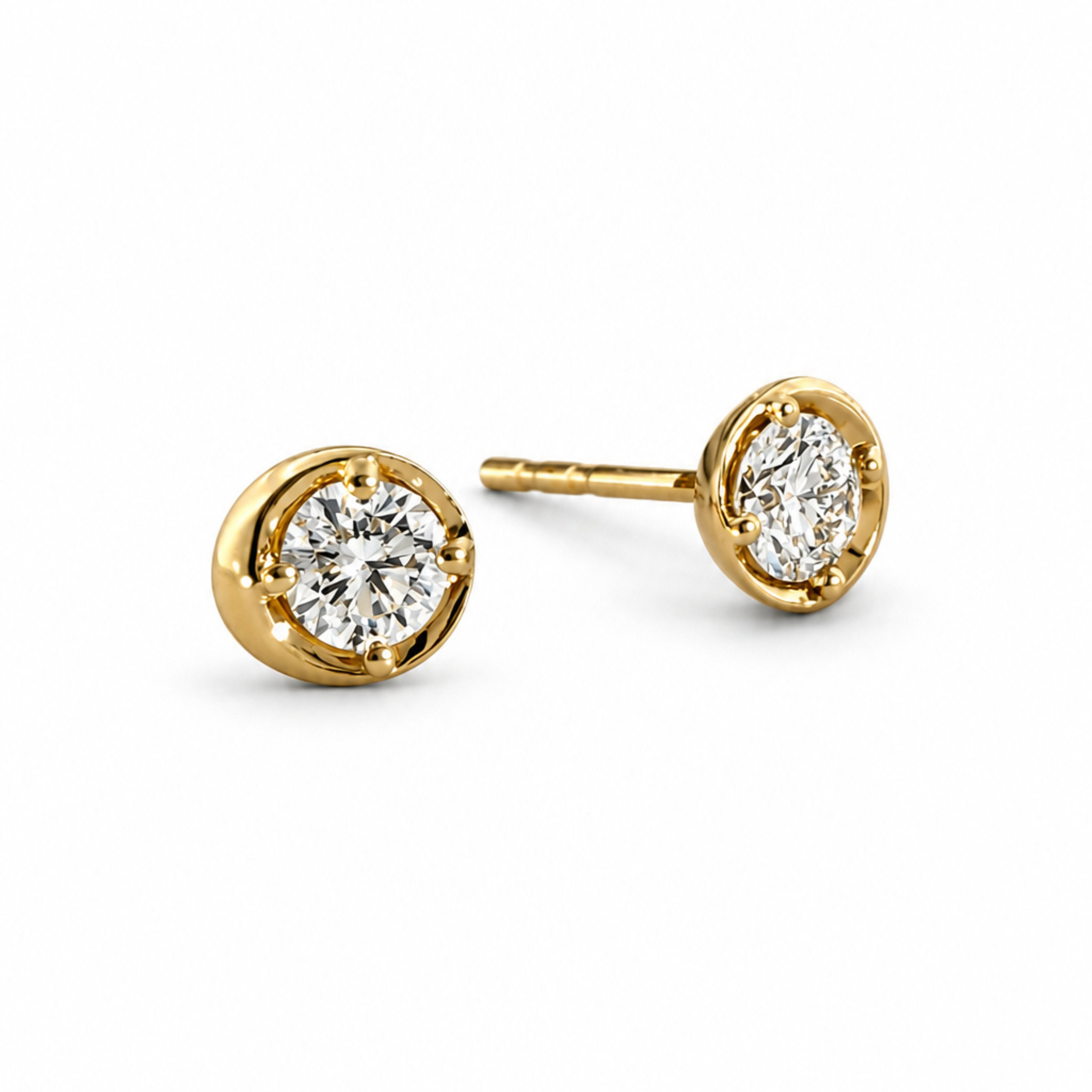 Cercei Millennium din aur galben 14K cu diamante de laborator tăietură briliant 0,59 ct
