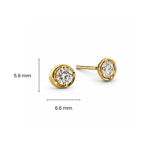 Cercei din aur galben 14K cu diamante de laborator Brilliant 0,59 ct – Millennium