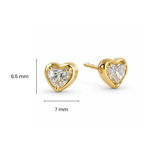 Cercei din aur galben 14K cu diamante de laborator Heart 0,63 ct – Millennium