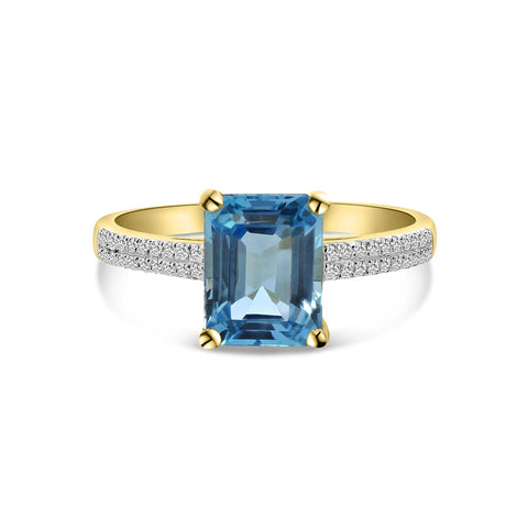 Topaz inel din aur galben cu diamante R092-39870R062-BT-Y