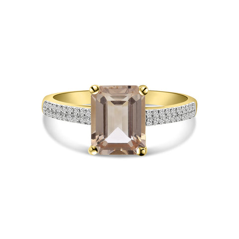 Inel din aur galben morganit cu diamante R092-39870R063-MN-Y