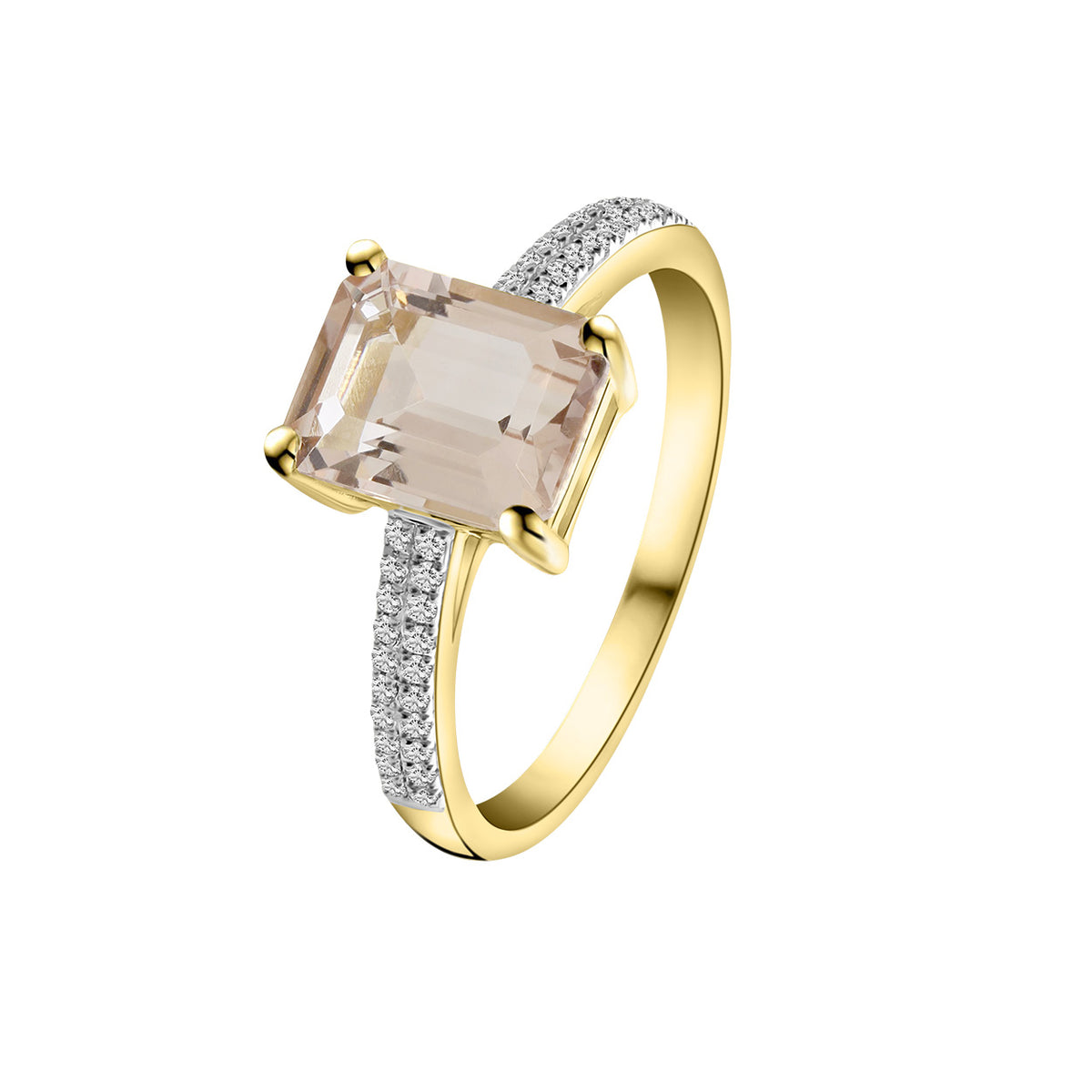 Inel din aur galben morganit cu diamante R092-39870R063-MN-Y