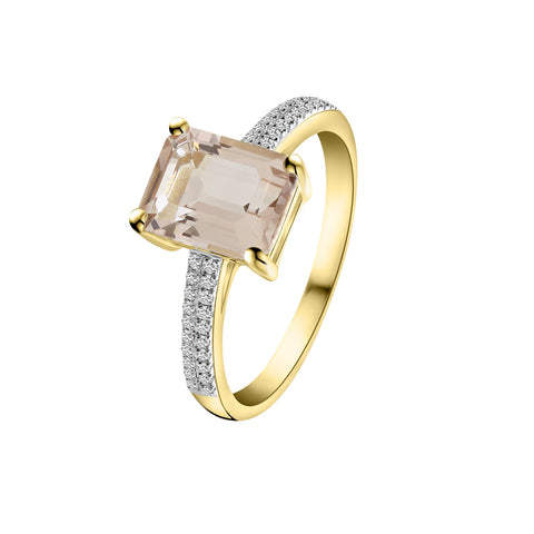 Inel din aur galben morganit cu diamante R092-39870R063-MN-Y