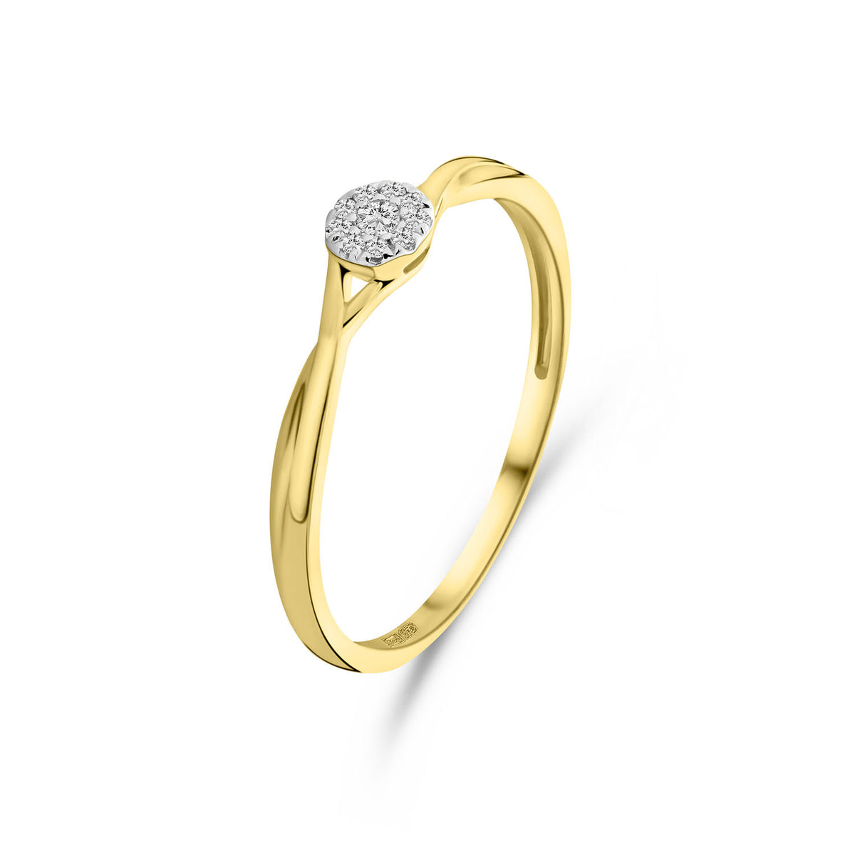 Inel rotund din aur galben cu diamante R092-46678R031-Y
