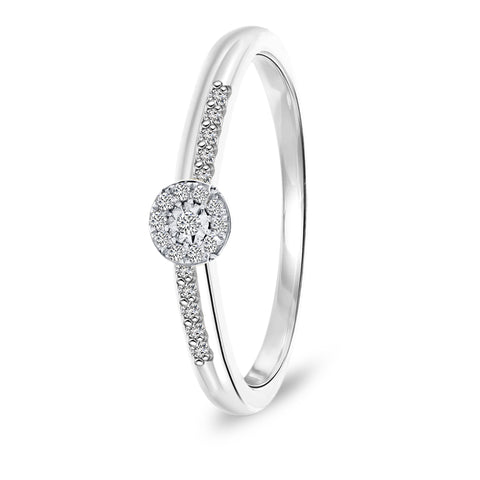 Inel din aur alb cu diamant 46701R021-W