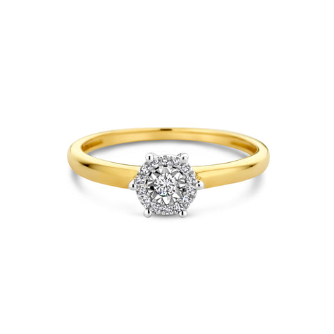 Inel din aur galben cu diamante R092-48553R006-YW