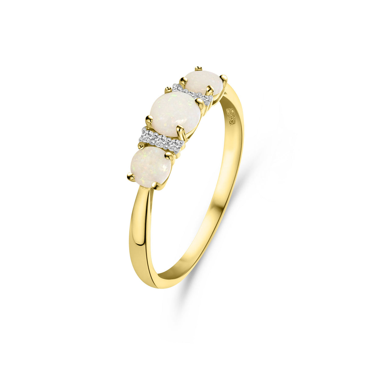 Inel din aur galben cu opal cmp și diamante 50989R001-OP-Y