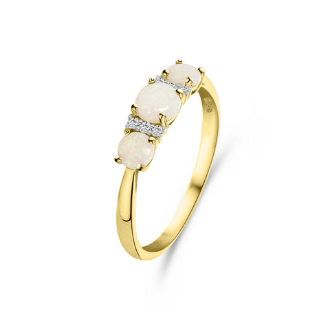 Inel din aur galben cu opal si diamante R092-50989R001-OP-Y
